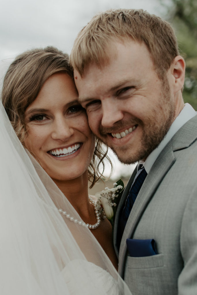Smiling Couple on their wedding day
