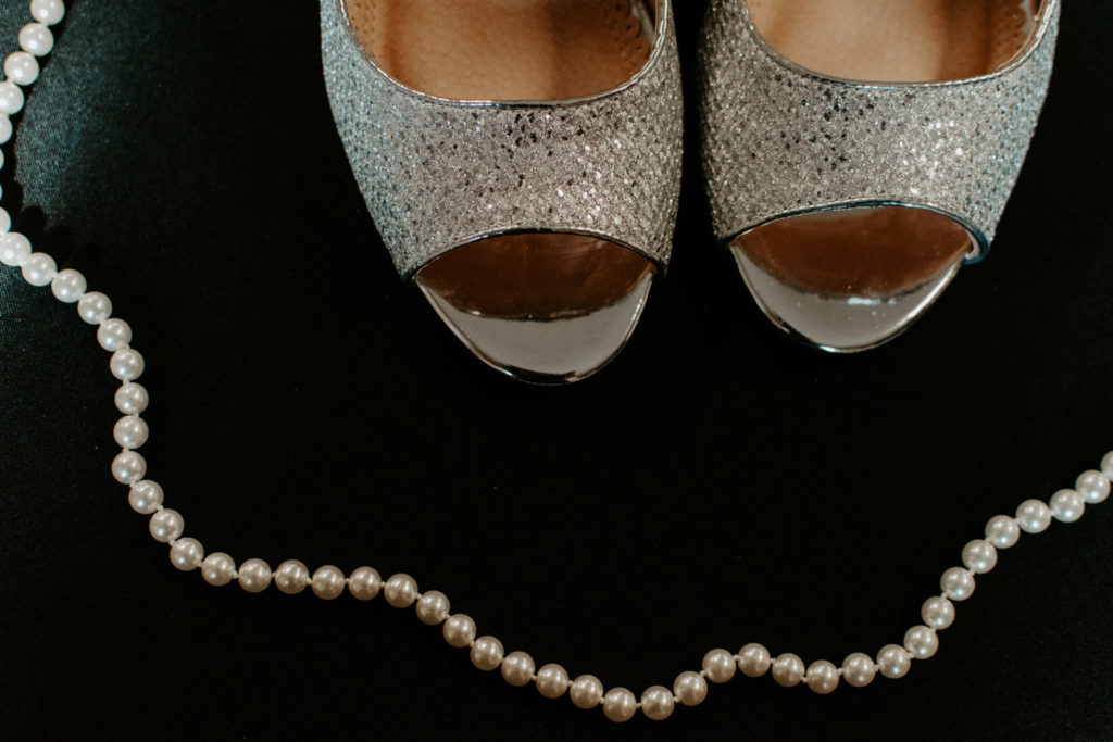 NoCo Bride's shoes and necklace