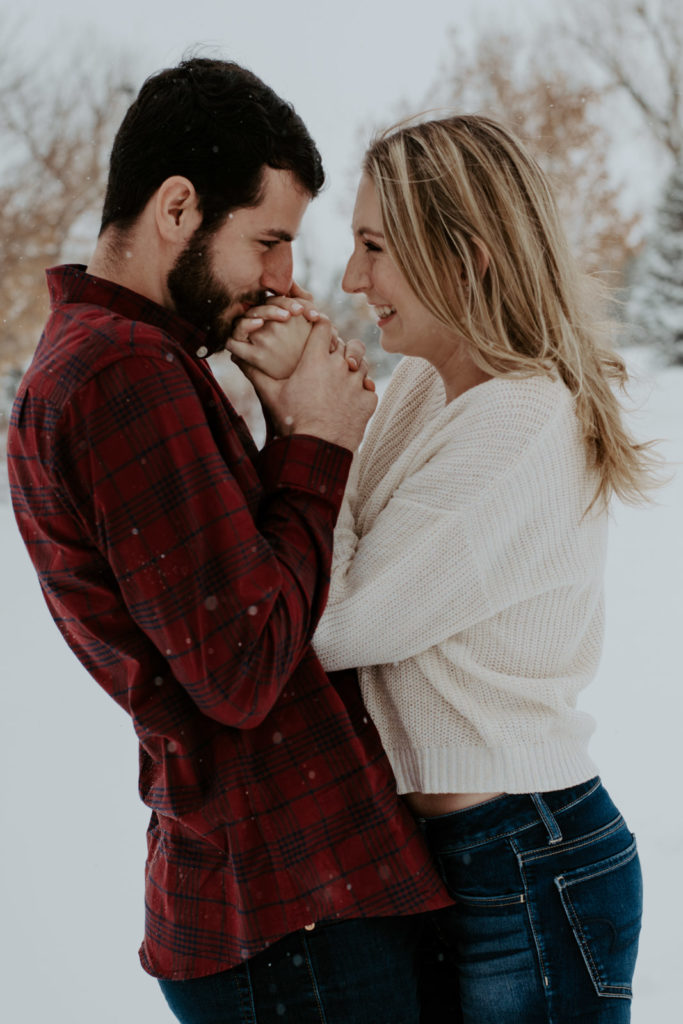 Kisses and giggles in Northern Colorado engagement photos