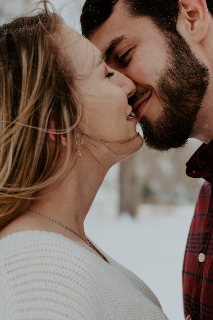 Engagement kissing photos in NoCo