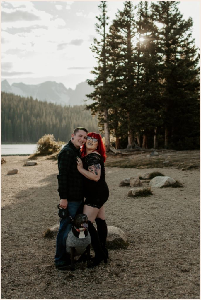 Colorado engagement photos with dogs at Brainard Lake