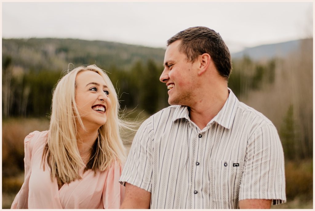 Couple is full of joy during their Colorado mountain engagement photos