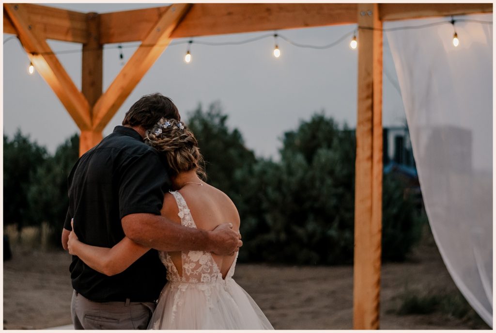 Dad and daughter at Colorado outdoor wedding