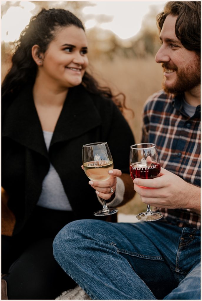 Sweetheart Winery was the backdrop for fall engagement photos in Colorado