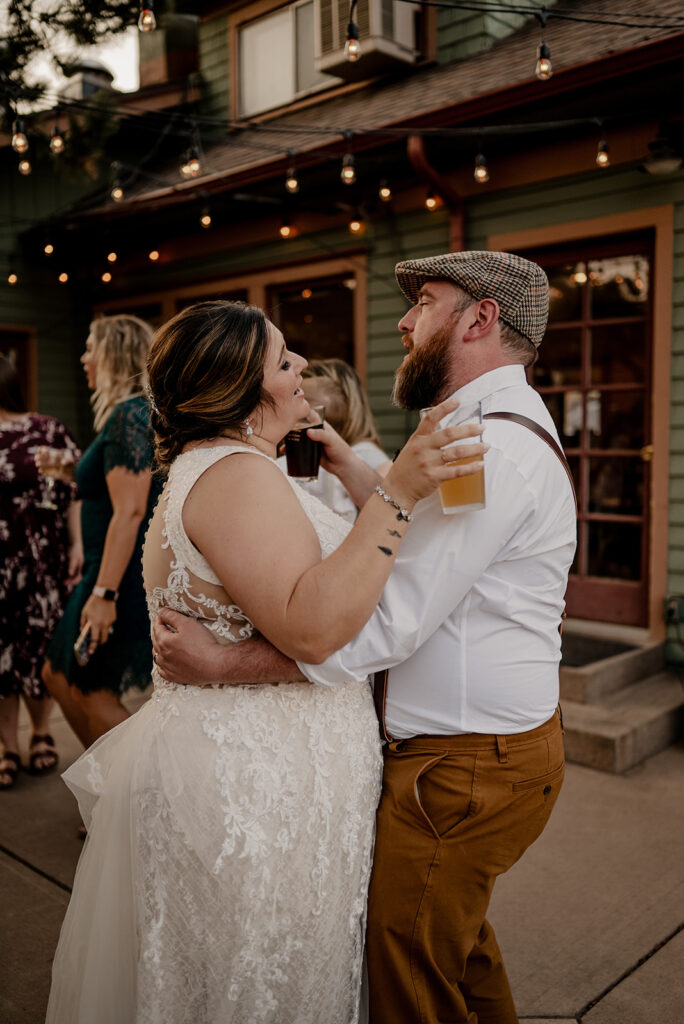 Couple dances at reception at Bristlecone Inn a wedding venue in Northern Colorado